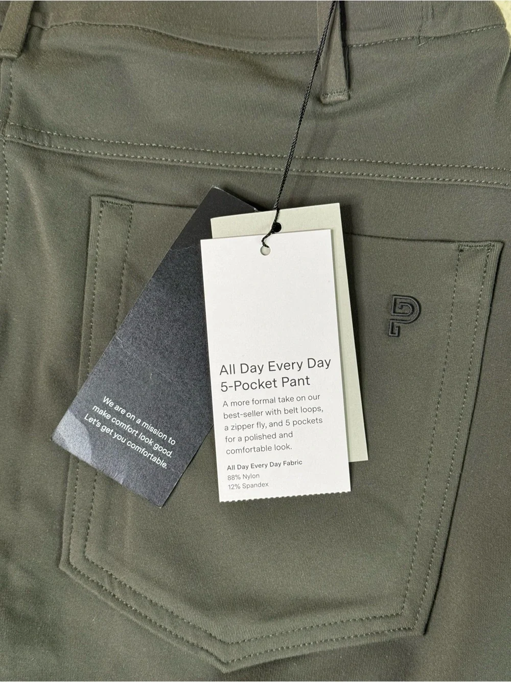 Public Rec All Day Every Day 5-Pocket Pants Dark Olive Men's Size 30x32